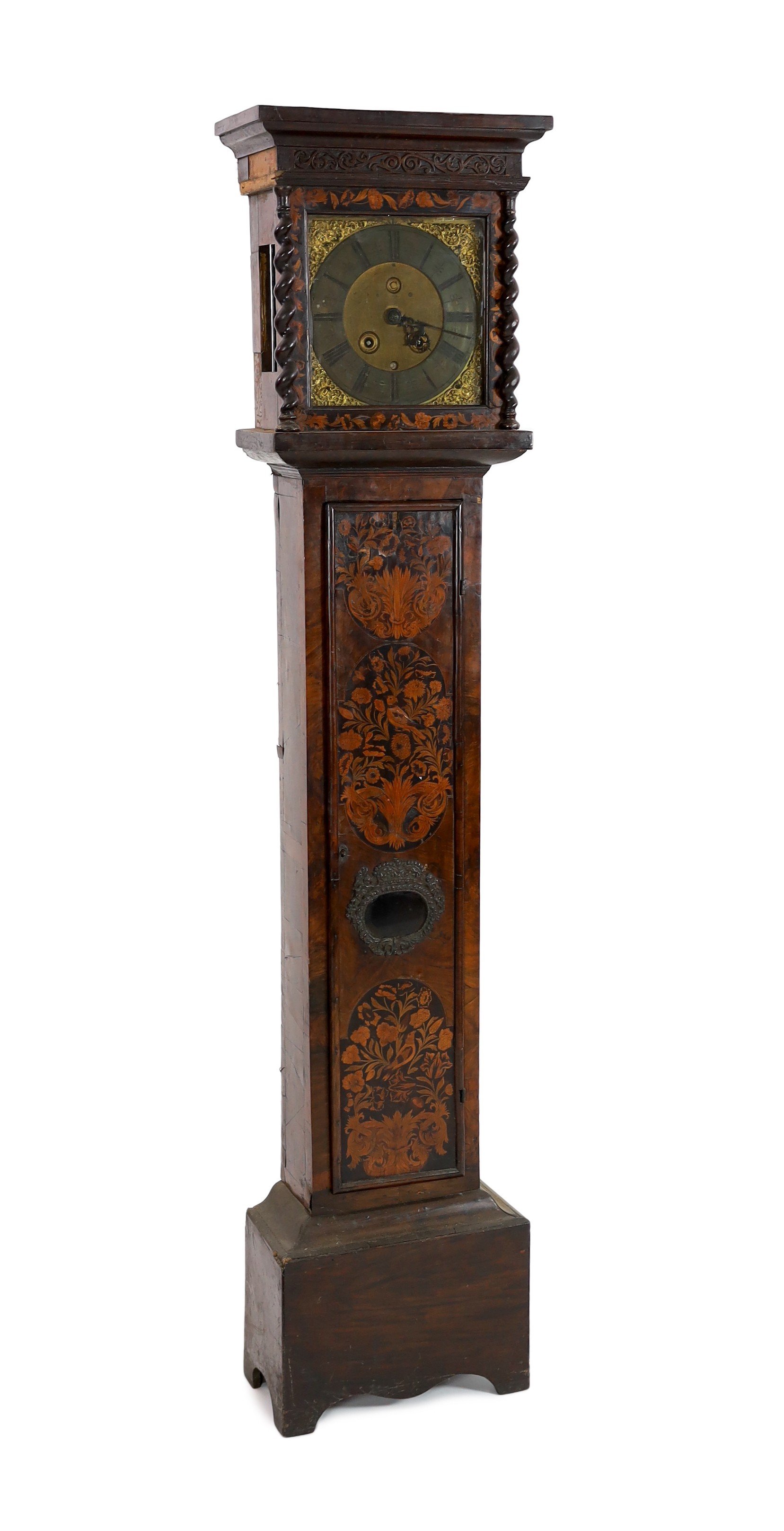 Thomas Dalston. A William and Mary walnut and marquetry eight day longcase clock, 44cm wide, 198cm high